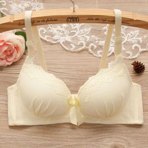 GanLai 2pcs Women Bras Set Gathers Lingerie for Students Middle and High School Girl Small Chest Development Period No Steel Ring Shaped Anti Sagging Bra