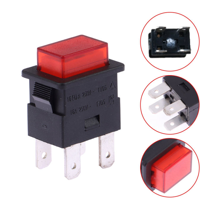 [Veli Shy] PS23-16 Self-locking Push Button Switches 4Pin 250V 16A ...
