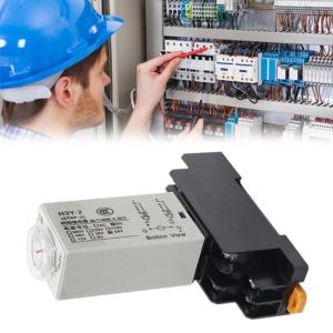 Power On Delay Rotary Knob 0-60 Seconds Timers Timing Time Relays Replacement Delay Timers With Base Socket Easy to Use