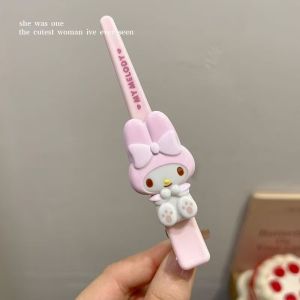 GUERBEIS Phim hoạt hình dễ thương Hello Kitty kẹp cho phụ nữ tóc thiết kế nhân vật đáng yêu kẹp tóc bên với nơ to hoàn hảo cho phong cách hàng ngày và cái nhìn dễ thương