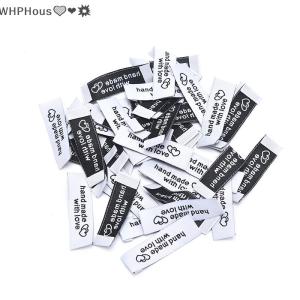 WP💓💛💖 50Pcs Handmade Fabric Labels Embroidery Printed Tags DIY Sewing Accessories