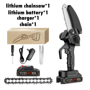 Japan Import Cordless Electric Mini C with Battery Portable Saw for Wood Cutting 6-Inch 48V Handheld Mini Pruning Shears Chainsaw Rechargeable Lithium Battery Chain Saw
