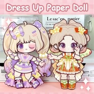 HLDT Anime Activity Books DIY Paper Puppet Toy Montessori Handmade Movable Joint Paper Doll Kawaii Paper Quiet Book Toys Girls