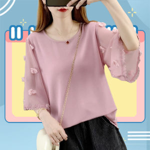 QDshop เสื้อยืดแขนปล่อยมีดีเทลลูกไม้น่ารักกรุบกริบ ชนิดที่ว่าดีต่อใจใครหลายๆคน ต้องหาต้องลองใส่สบายจริง