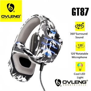 OVLENG GT87 E-Sport Gaming 360° Stereo Sound Headphone with Volume Control USB+ 3.5mm Jack and Adjustable Microphone