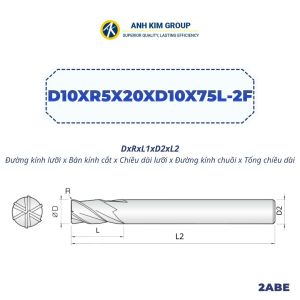 [D8-D10] Dao phay cầu hợp kim 2 me HRC55 phủ DLC EndMill gia công vật liệu mềm - CNC Ánh Kim