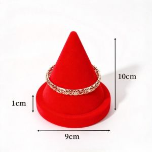 CHUAN Bề  phủ nhung Giá trưng bày vòng tay Màu đỏ đen Hình nón. Giá trưng bày trang sức Thanh lịch Nhung nhung Trưng bày vòng tay Quầy bán trang sức