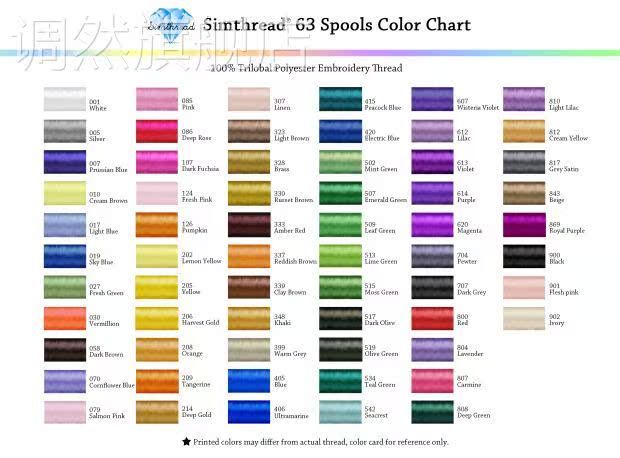 Simthread Brother computer embroidery thread polyester ice silk 5000m ...