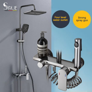 SRUE New Korean style shower set for bathroom Stainless hot and cold shower complete set shower set with faucet
