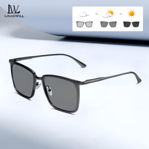 LouisWill Auto Color Changing Sunglasses Photochromic Sunglasses Night Vision Lens Sunglasses TAC Polarized Sunglasses Driving Sunglasses Dual-Use UV400 Sun Protection