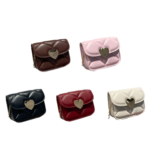 Fashionable Small Crossbody Bags PU Leather Satchel Quilted Shoulder Bag with Chain Strap for Women and Girls