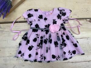 Girl Baby Korea Dinner Flower Dress(Light Blue/Pink)