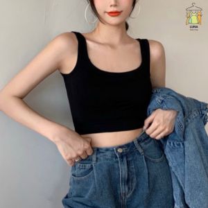 เสื้อชั้นในผญ เสื้อใน ชุดชั้นในหญิง เสื้อกล้าม มีฟองน้ำในตัว แบบครึ่งตัว แนวครอป รหัส L1018