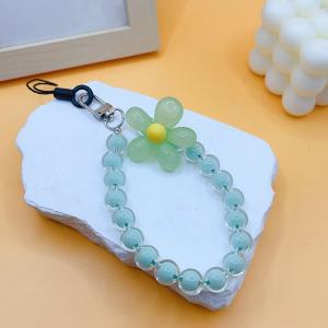 ALENADAY - Gantungan HP Manik - Manik Tali Gelang Lanyard Handphone Bunga Kristal Bulat Cantik KEY18