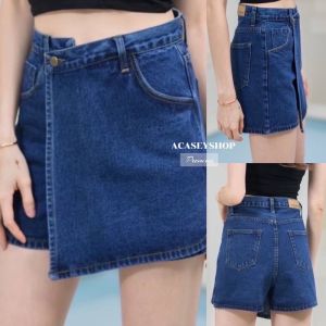 Acasey กางเกงยีนส์ผู้หญิง กางเกงกระโปรง ผญ ผ้ายีนส์ไม่ยืด ขาสั้น New Cute Skirt กระโปรงกางเกง ไซส์ S - 6XL