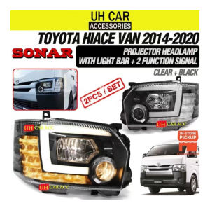 SONAR TOYOTA HIACE VAN 2014-2020 PROJECTOR HEADLAMP WITH LIGHT BAR +2 FUNCTION SIGNAL