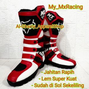 Sepatu cross trail adventure merah putih bots safety terlaris sepatu gunung bisa cod sepatu gastrack terlaris sepatu bots motorcross not drag roadrace or touring
