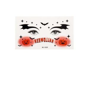 SHUSHABA Pumpkin Halloween Face Tattoo Sticker Waterproof Spider Web Body Art Scar Stickers Facial Wound Stickers DIY Halloween Face Temporary Tattoo Halloween Party Gift