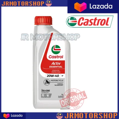 NEW PACKING Castrol Go 4T Oil 20w40 / 4T ACTIV ESSENTIAL 20W40 API SG MA2 100% Original (1BOX=24 BOTTLE)