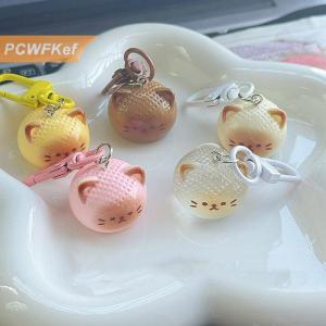 【PCWFKef】 Phim Hoạt Hình Xiêm Mèo Mặt Dây Chuyền Keychain Vui Động Vật Dễ Thương Vòng Chìa Khóa Thời Trang Sáng Tạo Ba Lô Trang Trí Phụ Kiện Quà Tặng