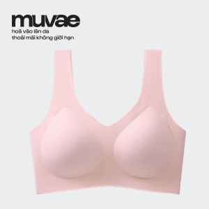 Áo bra bigsize cổ V gom gọn không gọng không viền mút 3D có gờ nâng siêu co giãn freesize - Muvae