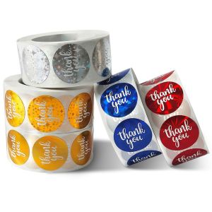 500pcs Color Thank You Sequins Stickers Decoration Sticker Wedding Birthday Gift Wrapper Seal Label