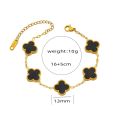 18k Gold Bracelet Woman Non Fading Pawnable Fashion Bracelet Four Leaf Clover Lucky Charm Bracelet. 