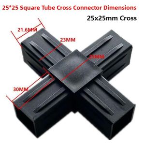 K10SEQ 1Pcs 2/3/4/5-Đường Phụ kiện ống vuông 20/25/30mm Hình dạng X-L-T Mã góc ống  Đen Đầu nối ABS dành cho ống vuông 20/25/30mm