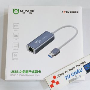Cáp USB ra Lan / Chuẩn USB 3.0 ra Lan (RJ45) 100 / 1000Mbps (Đoạn dây 20Cm)