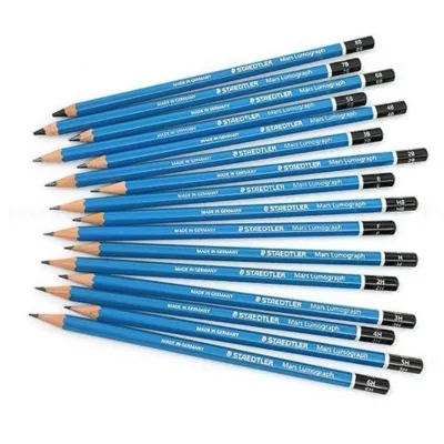 Staedtler Mars Lumograph Pencil ( shades of H ) blue body