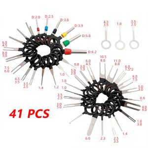 HUYAN 18/21/26/36/38/41Pcs Ejector Key Pin Extractor Kit Crimp Connector Terminal Puller  Retractor Pin Extractor Kit Car Hand Repair Tool Terminal Removal Tools