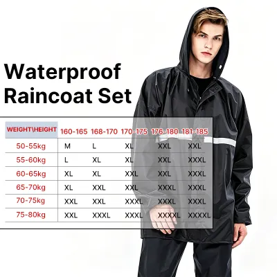 Upgraded Motorcycle Riding Raincoat Rain Coat for Men & Women M to 4XL Waterproof Rainshoes Full Body Suit Bike Raincoat