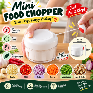 Manual Mini Food Chopper Pull String Garlic Chili Onion Vegetable Cutter Blender Kitchen Tool