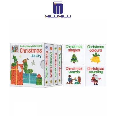 Milu The Very Hungry Caterpillar S Christmas Library Board Book Eric Carle Original English Books