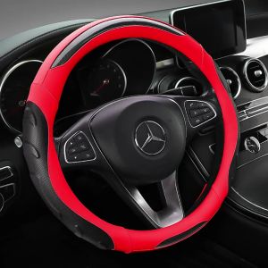 <Fast delivery> New Cashmere Leather Car Steering Wheel Cover Carbon Fiber 38cm high quality