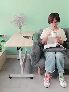 【Free Shipping】Folding Computer Desk Bedside Table with Wheels Movable and Adjustable Study Desk