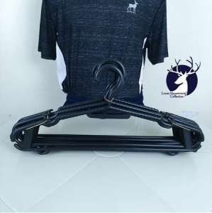 (12 in 1) LAUNDRY HANGER / CLOTH HANGER / PLASTIC HANGER WITH NON-SLIP HANGER HOOKS BLACK / SABITAN
