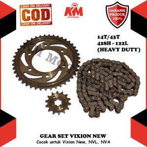 Gear Set Vixion New NVL NVA Paket Gir dan Rantai