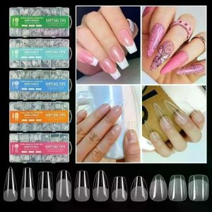 CANICECA 600Pcs False Nail Almond-Shaped Short Length Almond Nail Tips Transparent False Nail Tips Manicure Salon