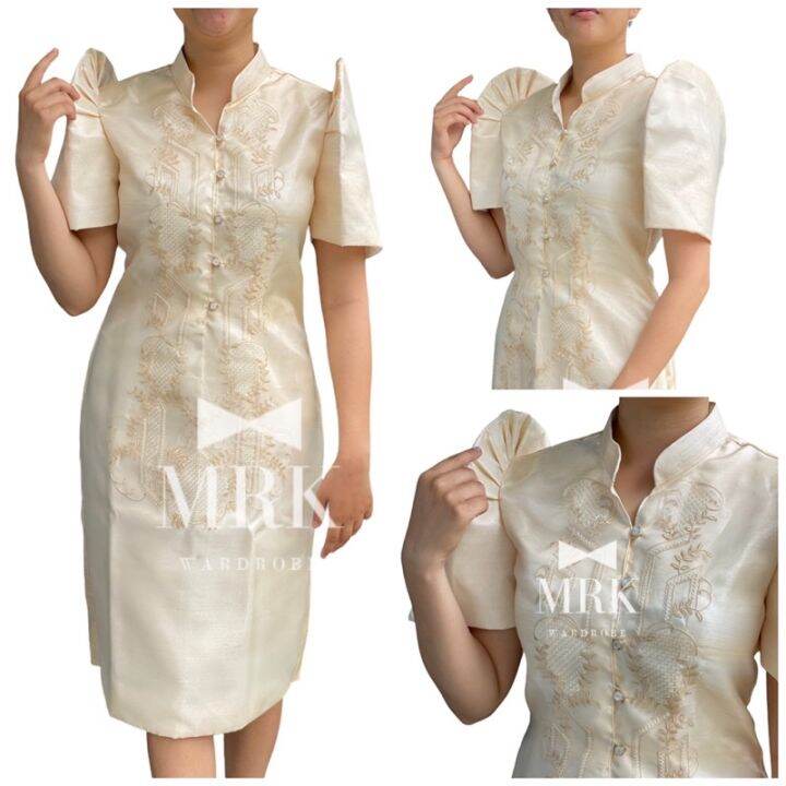 Marian Barong Filipiniana Dress Computer Embroidered Lazada Ph