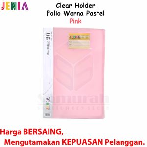 Map Clear Holder Folio 20 Pocket Warna Pastel / Album Kertas isi 20 Lembar / Katalog Ijazah - Akte -Surat ( New Colour )