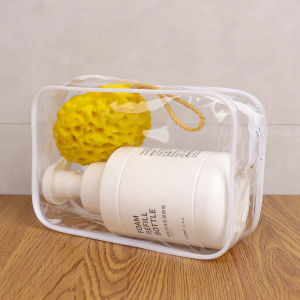 กระเป๋าห้องน้ำล้างกระเป๋าซิปเครื่องสำอาง PVC ถุงเครื่องสำอางใสกันน้ำอุปกรณ์เดินทาง