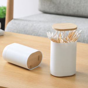 Push-To-Pop-Up Storage Box Press Type Automatic Pop-Up Toothpick Holder Toothpick Cotton Swab Box Toothpick Dental Floss Storage Organizer