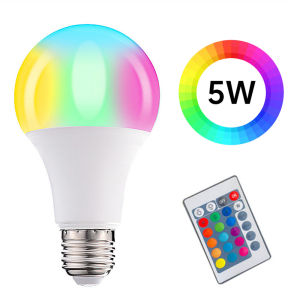5W 10W 12W 15W RGBW Color Changing Light Bulb LED Light Bulb Colorful Bulb Lamp with Remote Control E27 16 Color Choices 220V Multicolor Dimmable Flood Light Bulb for Party Bedroom Home Atmosphere Decorative Kedia
