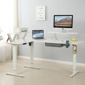 OFFICEBUS 160cm*120cm Bàn điện có thể điều chỉnh chiều cao hình chữ L Standing Desk L-shaped electric height-adjustable table