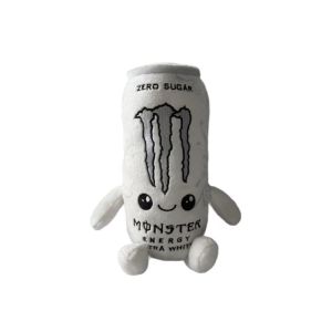 Zero Sugar White Monster Energy Drink Plush Toy Simulation Can Stuffed Doll Cute Soft Figure Decor Gift for Friend Home Ornament