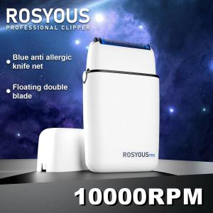 Professional Shaver 10000RPM ROSYOUS RS620 Double Foil Blue Hypoallergenic Knife Net for Men Professional Hair Cutting Machine