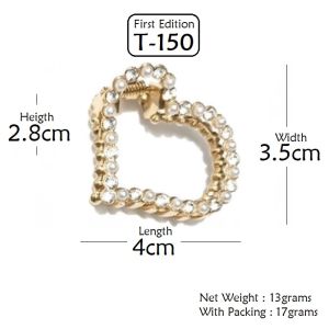 F4 Jedai 5cm Mutiara Elegan Jepit Rambut Alloy Korea Mutiara Permata Jepit Salon Logam Emas T150 P50