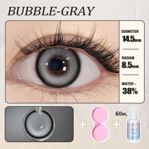 BUBBLE color contact with solution Best-selling blue-gray big eye 14.5mm Yearly Use