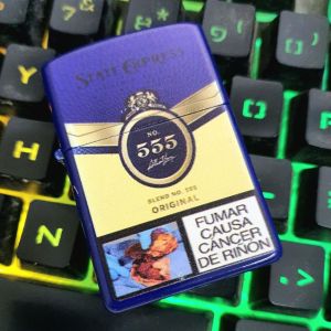 Bật Lửa Hộp Quẹt Zippo Ba Số 555 Sơn Tĩnh Điện 2 Mặt (Tặng Kèm Đá Bấc Xịn ) Hộp Quẹt Thích Hợp Làm Quà Sưu Tầm